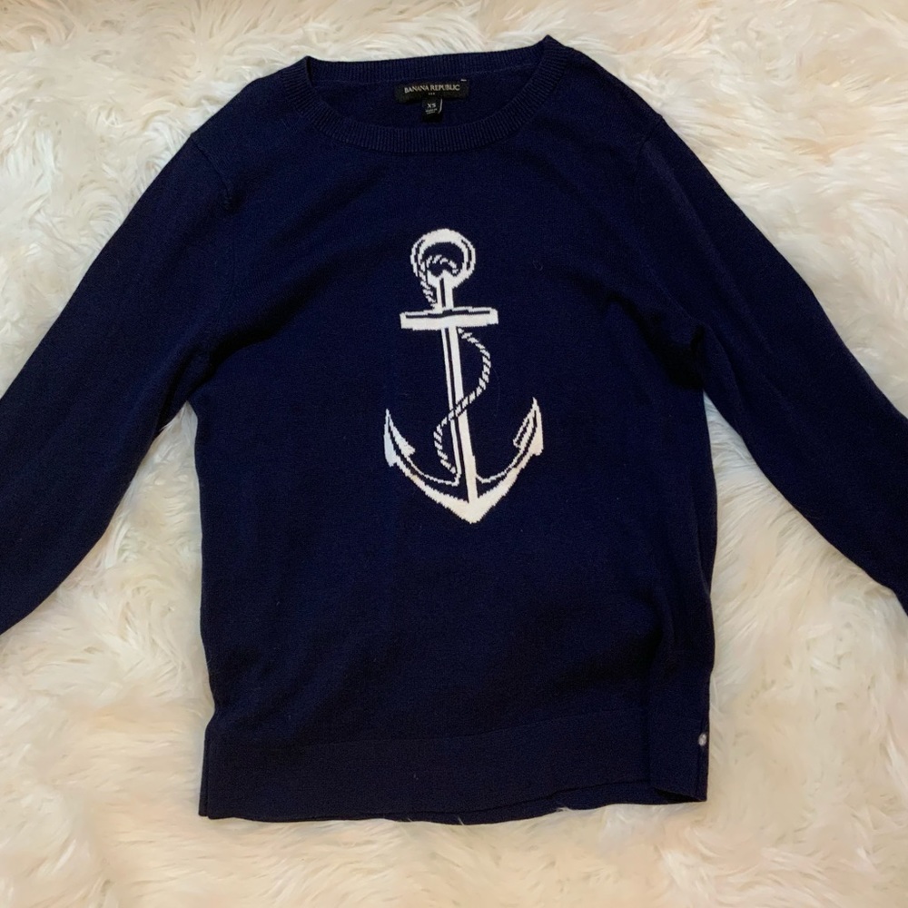 Banana republic anchor blue sweater